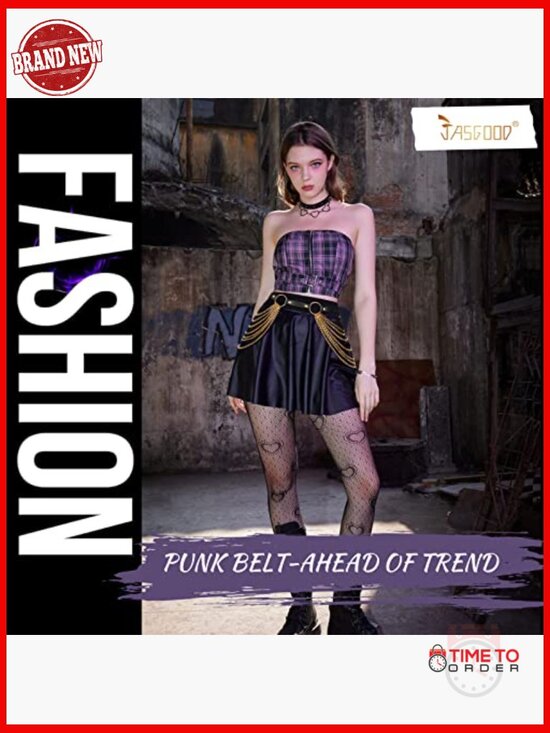 Punk Layered Waist Chain Belt PU Leather Adjustable Sexy Body Chain Rave Gothic main image 4